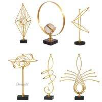 【TX】Crystal Ball Ornaments Geometric Textured Metal Holder Decor Planet