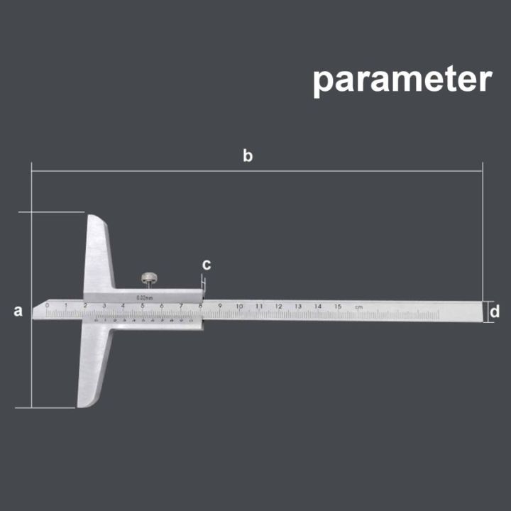เกจวัดเครื่องวัดความลึก0-150มม-ความแม่นยำ0-02มม-เวอร์เนียคาลิปเปอร์เครื่องมือวัดเกจเมตริกไมโครเมตรสแตนเลส