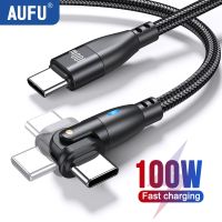 100W USB Type C To USB C Cable 5A PD Fast Charging Charger Wire Cord for MacBook Pro Xiaomi iPad Samsung 180 Rotate USB-C Cable Cables  Converters