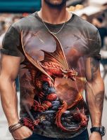 Mens T shirt with Dragon for Men Clothing Oversize Tee Shirt Men Graphic Tee 3D Printed Summer Casual Fashion Short Sleeve Tops