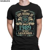 Life Begins At 30 Mens T-Shirt Born In 1989 Year of Legends 30Th Birthday Gift New Summer Hip Hop Rock Men T Shirts