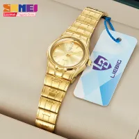 SKMEI Women Digital Watch Quartz watches Casual Fashion Dual Display Stainless Steel Waterproof Wrist Watch For Women Man Men L1023