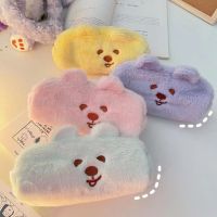 Kawaii Plush Bear Travel Cosmetic Lipstick Purse Storage Bag Women Makeup Handbags Cute Pencil Cases School Stationery Pouch Bag