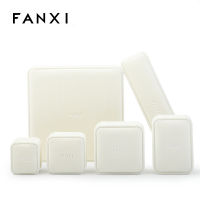 FANXI กล่องแหวน Fanxi ต่างหูตุ๊กตากล่องเก็บต่างหูสร้อยคอสีเบจสร้อยข้อมือกล่องเครื่องประดับ