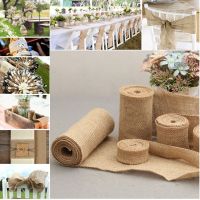 Vintage Retro Natural Jute Burlap Rolls for Rustic Wedding Birthday Party Decoration Festival Gift Wrapping Hessian Ribbons Tape Gift Wrapping  Bags