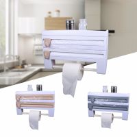 【CW】 Plastic Refrigerator Cling Film Storage Cutting Rack Wrap Cutter Tin Foils Paper Holder Shelf