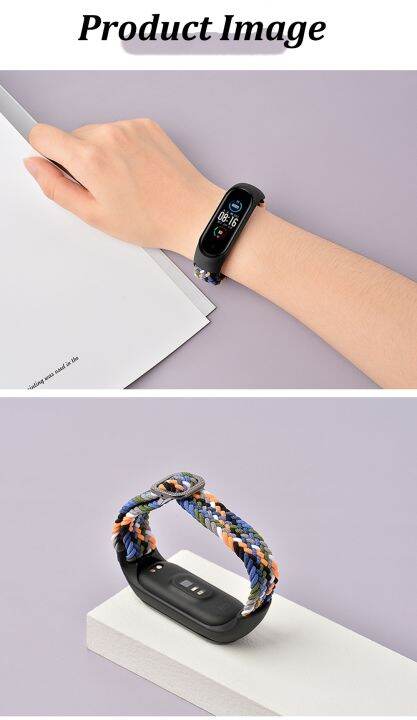 lz-adjustable-nylon-strap-for-xiaomi-mi-band-7-6-5-elastic-woven-fabric-replacement-bracelet-strap-for-mi-band-4-comfortable-band