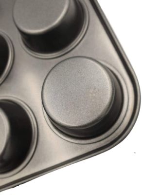 2 Pack Deep Sturdy Muffin Fairy Cake 6 Cup Non Stick Baking Tray Tin for Yorkshire Pudding Pies Cupcakes Muffin and Brownies