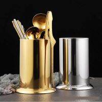 【 Party Store 】 Stainless Steel Standing Cutlery Holder Drainer Spoon Fork Chopsticks Storage Basket Rack Kitchen Accessories Tools Organizer