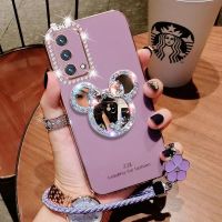 เคสโทรศัพท์สำหรับ A95 A74 OPPO A74 5G พร้อมกระจกและสายคล้องสั้น