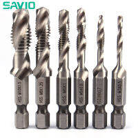 [คลังสินค้าพร้อม] SAVIO 6Pcs M3-M10สกรูเจาะชิ้นเหล็กกล้าความเร็วสูงเจาะและTap Bits 1/4ปลายปลอกหกเหลี่ยมแบบหน่วยเมตริกผสมBitเหล็กความเร็วสูง