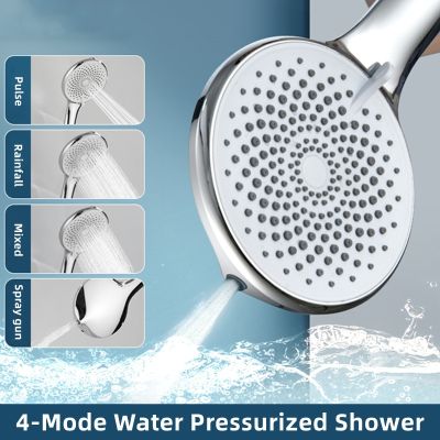 New Shower Head Rainfall Bathroom 4 Modes Pressurized Hand Shower Chrome Water-Saving Nozzle  Adjustable Black Showerheads  by Hs2023