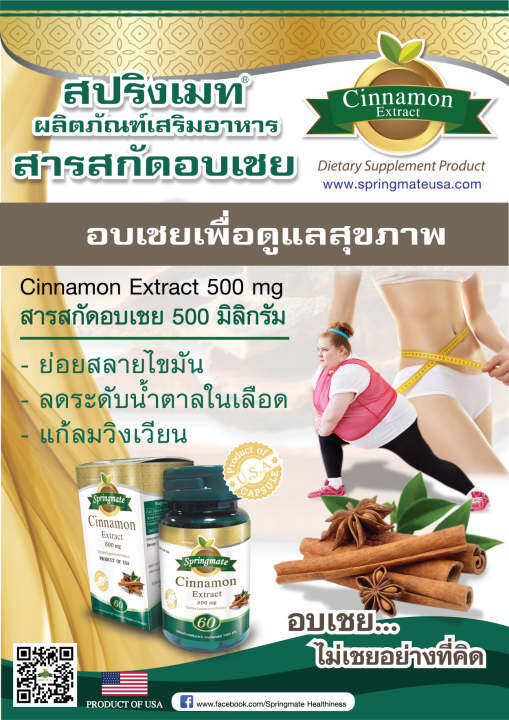 springmate-cinnamon-extract-500-mg-60-capsules-x2ขวด-สปริงเมท-ชินนาม่อน-อบเชย-60-แคปซูล-นำเข้าจากusa