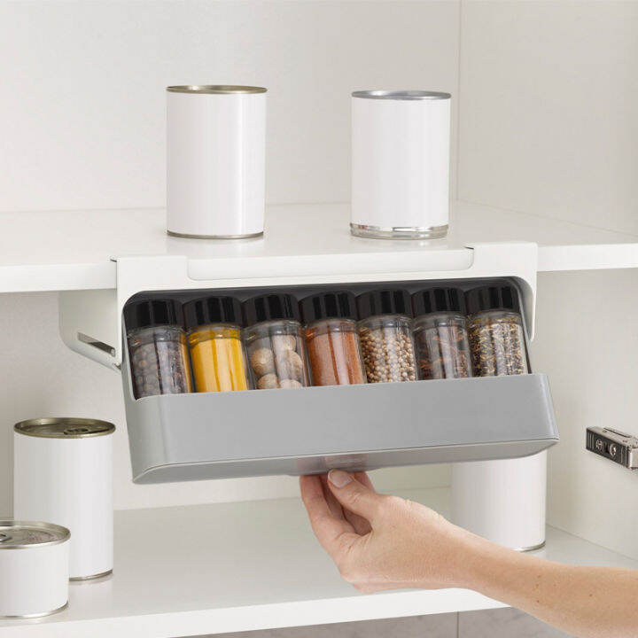 punch-free-seasoning-bottle-storage-rack-kitchen-seasoning-box-hanging-rack-condiment-jar-holder-pepper-shakers-organizer