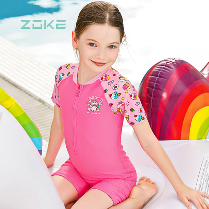 洲克ZOKE Girls Swimsuit UPF 50+ One Piece Casual Boyleg swimwear 12150441 ...