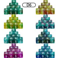 10ชิ้นชุดลูกเต๋า D6แวววาวสีผสมเกมกระดาน DND หลายสีสำหรับ D &amp; D RPG โต๊ะเกมกระดาน DAyuns