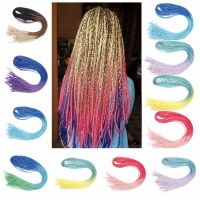 KUXMTC สังเคราะห์สังเคราะห์สังเคราะห์ เปีย Zizi Ombre Ombre Ombre สายรุ้งสีรุ้ง กล่องถักบางๆ เร็กเก้ มัดผมถักเปีย ส่วนต่อผมโครเชต์ สำหรับผู้หญิง