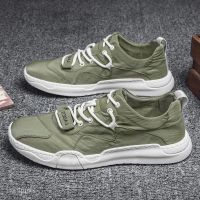 COD DSFGERERERER Shoes New Spring and Summer Ice Silk Cloth Shoes Mens Old Beijing Canvas Breathable Deodorant Casual Shoes Korean Style Fashionable All-Match Fashion Shoes