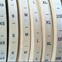 100PCS XXS XS S M L XL XXL 3XL 4XL 5XL 6XL Beige cotton ribbon cloth size label print neck tags Stickers Labels