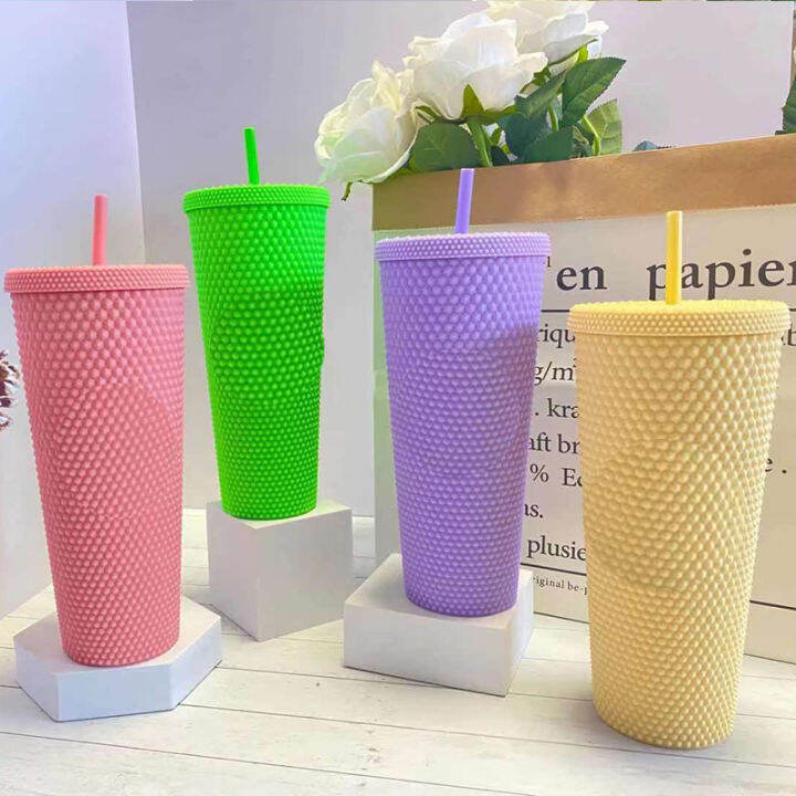 2021710ml-diamond-radiant-goddess-straw-cup-with-logo-with-lid-summer-cold-water-cup-tumbler-with-straw-plastic-durian-coffee-mugs