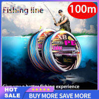 【สต๊อก】ม้วน100เมตร/1ม้วน8เส้นสีสัน Senar Pancing Pe เหวี่ยงทางไกลยาวสายเคเบิลตกปลา