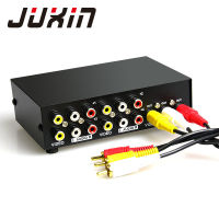 JUXIN AV Switch 4 In 1 Out RCA Audio Switcher 4พอร์ต3RCA Audio Video Converter Selector สำหรับ HD LCD Projector DVD