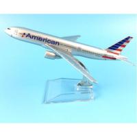 โมเดลเครื่องบิน AMERICAN  AIRLINES Boeing 777 (16 cm) ทำด้วยเหล็กอัลลอย มีขาตั้งโชว์ให้ - ของขวัญจับฉลากปีใหม่ ของขวัญ เสริมฮวงจุ้ย