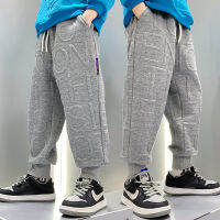 New Autumn Winter Casual Letter Pattern Pants Kids Solid Color Sport Loose Long Pants for Teens Boy