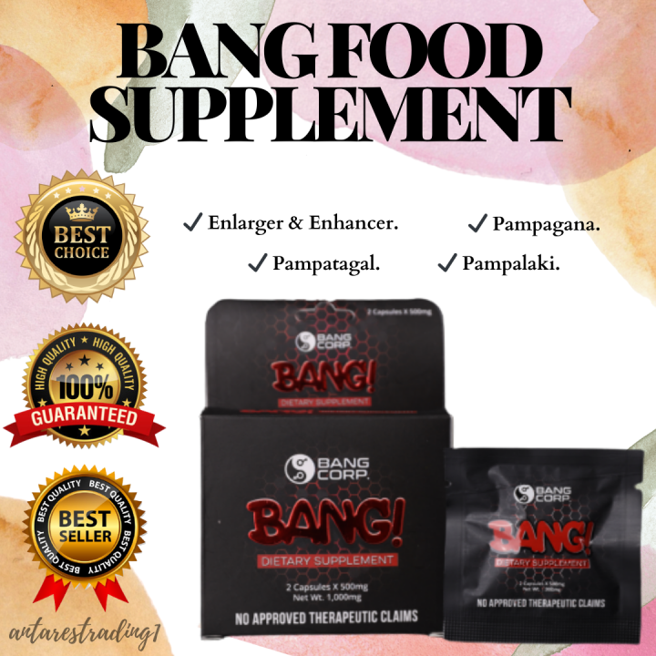 Best Seller ORIGINAL BANG FOOD SUPPLEMENT FOR MEN 2 Capsules x 500mg