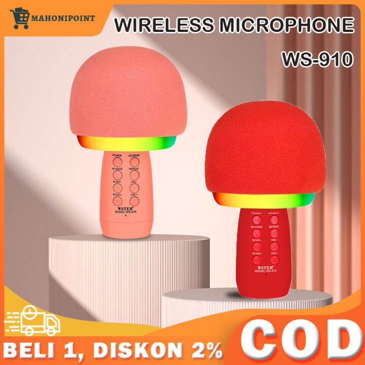 Baru WS910 Mic Karaoke Wireless Microphone / KTV Mikrofon Speaker