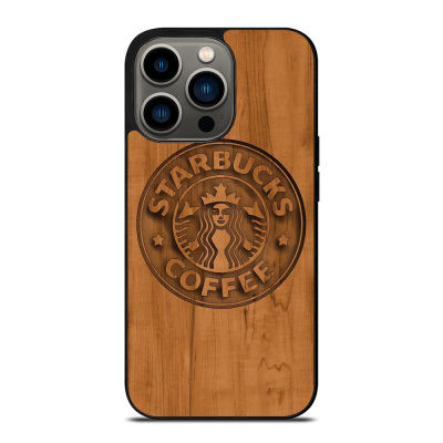 Star bucks Coffee Wooden Phone Case for iPhone 14 Pro Max / iPhone 13 Pro Max / iPhone 12 Pro Max / XS Max / Samsung Galaxy Note 10 Plus / S22 Ultra / S21 Plus Anti-fall Protective Case Cover 271