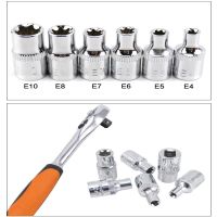 （Conbo metals）6Pcs Hexagon ไขควง Ratchet ประแจนิ้ว Torx Star สลักเกลียว Bit E ชุดซ็อกเก็ต E4 E5 E6 E7 E8 E10เครื่องมือไดรฟ์ Soc