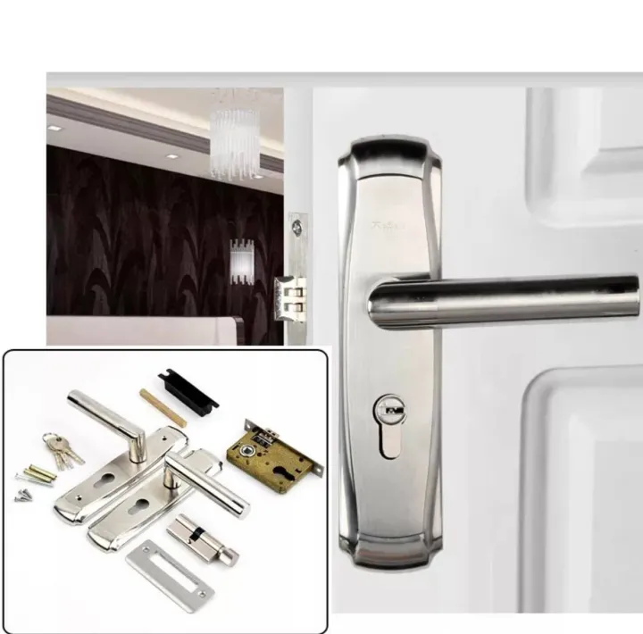 Durable Door Handle,Cylinder Front Back Lever Latch Home Security With Keys Lazada PH