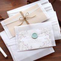 ☊♟ 10pc Transparent Paper Envelopes Set Simple Vintage Envelope for Wedding Invitation Blessing Greeting Cards Letter Gifts