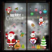 Christmas Window Stickers Merry Christmas Decorations for Home Christmas Wall Sticker Kids Room New Year Decoration 2022