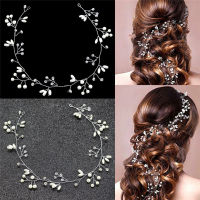 SPHO งานแต่งงานหรูหราเจ้าสาว Rhinestone faux Pearl headband Tiara หูฟังผม