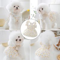 New Thin Pet Clothes Floral Dog Clothes Cat Schnauzer Flying Sleeve Clothes Cotton Soft Skirt Princess Cat Dress Dresses