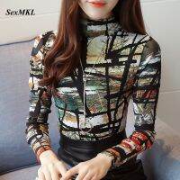 ◄ SEXMKL Women Print Shirts 2020 Blusa Feminina Korean Fashion Winter Long Sleeve Blouse Office Ladies Winter Basic Tops Plus Size