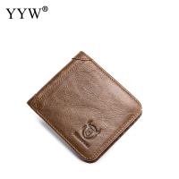 BULLCAPTAIN Genuine Leather Mens Wallet 2019 Vintage Male Short Wallets Coin Purse Black Brown Credit Card Holder brown bag