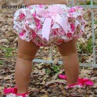 Baby Shorts Baby Clothing Floral Silk Bow Satin Shorts Ruffle Diaper Cover Bloomer Baby Girls Satin Panties Bloomers 3 Colors