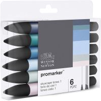 Winsor Newton 6 colors Promarker design drawing double tips