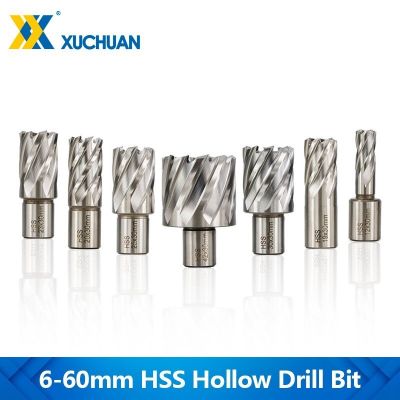 1pc HSS Hole Cutter 6-60mm Weldon Shank Hole Saw Hollow Drill Bit HSS Core Drill Bit สําหรับเครื่องมือเจาะโลหะ