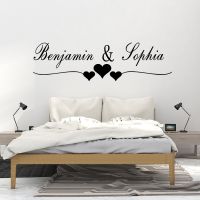 Custom Name Lovers Wall Sticker Bedroom Room Decoration Vinyl Stickers Wallpaper Decals Mural