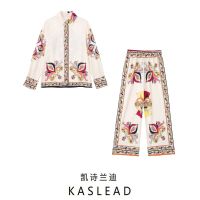 KASLEAD restoring ancient ways the new womens European and American wind loose printed shirt casual pants 8262259 330 ❤