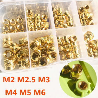 M2 M2.5 M3 M4 M5 M6 ทองเหลือง Hot Melt แทรก Knurled Nut ชุด 3D เครื่องพิมพ์ด้ายความร้อน Double Twill ฉีด Embedment ชุดอ่อนนุชทองแดง-Shop5798325