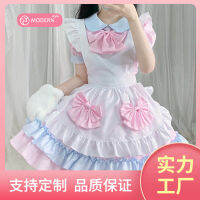 lolita ชุดสาวนุ่มชุดแม่บ้านโลลิชุดแม่บ้านสีชมพู cosplay อะนิเมะคอสเพลย์