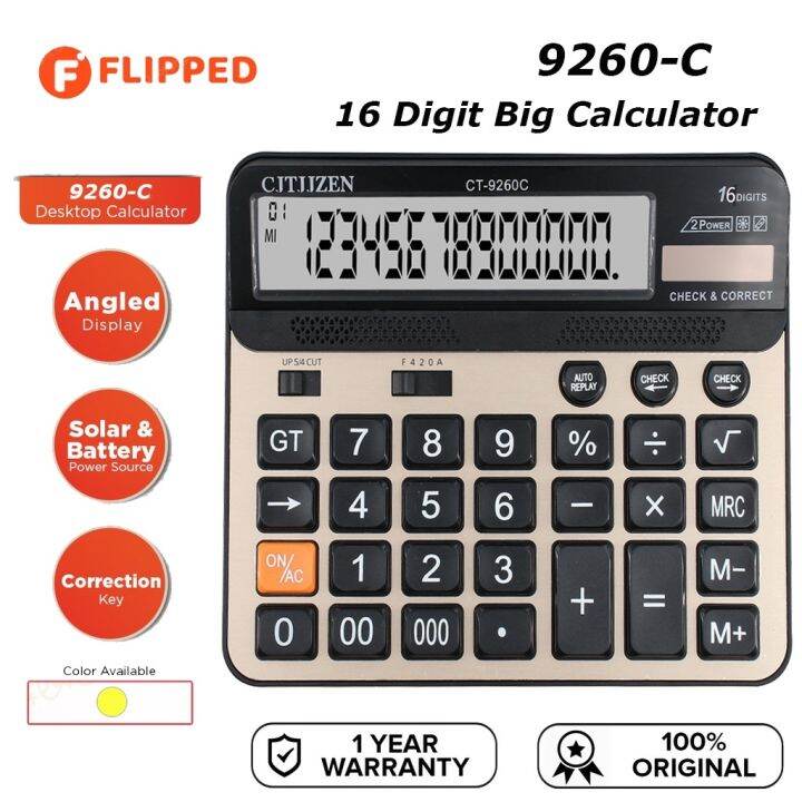 CJTJJZEN CT9260C 16 Digits Calculator Long lasting life BIG display