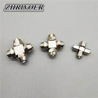 LLJLJ-Pza-4 6 8 10 12mm Quick Twist Connector Cross Type 4 Ways Nickel Plated Brass Pneumatic Fast Push Air Fitting For Pu Tube