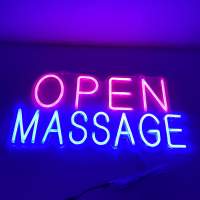 ป้ายไฟ OPEN MASSAGE ไฟประดับตกแต่ง ป้ายไฟนีออน ป้ายไฟตัวอักษร