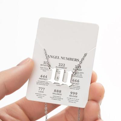 JDY6H Angel Number Neckalces For Women Stainless Steel 111 222 333 444 555 Pendant Necklace Men Goth Chain Collar Choker Jewelry Gi